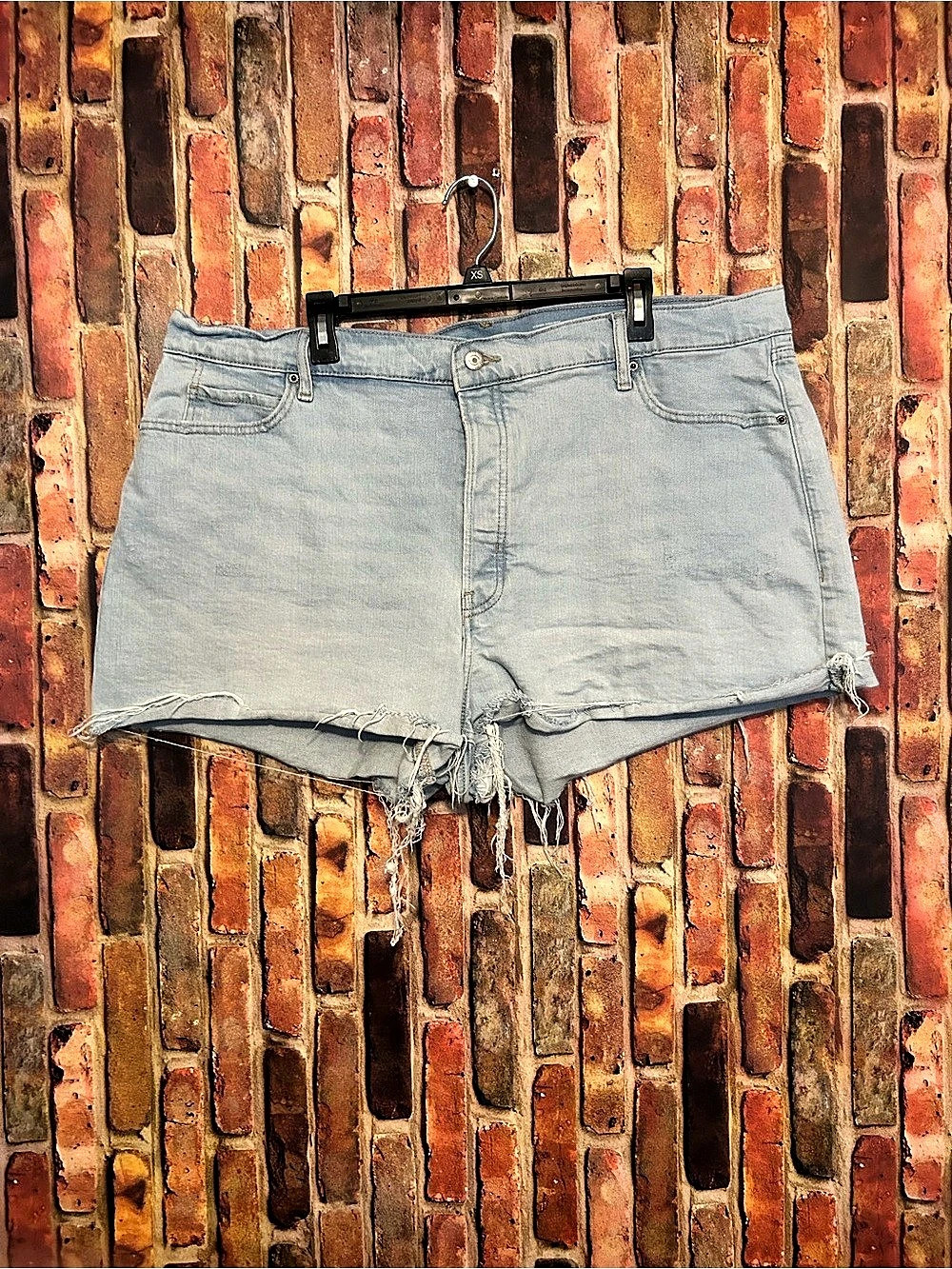 Old Navy Higher High-Rise Sky-Hi A-Line Secret-Smooth Pockets Denim Shorts Denim